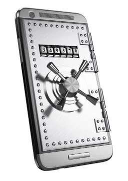 3D Mobile security concept Stock Illustration
