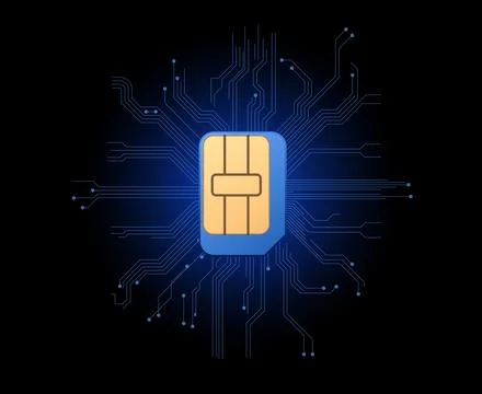 3D Mobile SIM Card. User identification and data storage. Wireless communication Stock Illustration