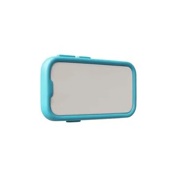 3D mobile smartphone with horizontal white blank screen vector icon, realistic Stock Illustration