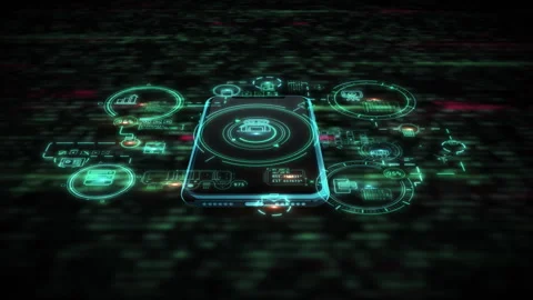 3D mobile surface with embedded data animations Stock Footage 313581666
