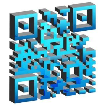 3d mobile tagging code Stock-Illustration