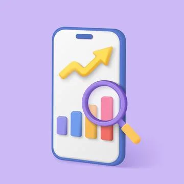 3D Mobile Website Speed Optimization Analysis Concept Stock Illustration