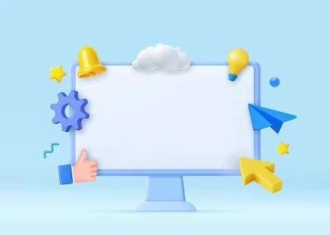 3d Mock up Desktop computer. Stock Illustration