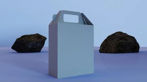3D mock up of white box on background design Stock Illustration