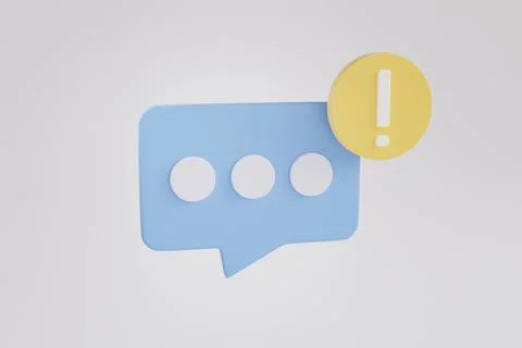 3d mockup. Chat message icon. 3d render, 3d illustration. Minimal creative .. Stock Illustration