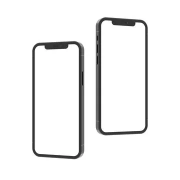 3d mockup of iPhone 13 isolated on a white background. Stock Illustration