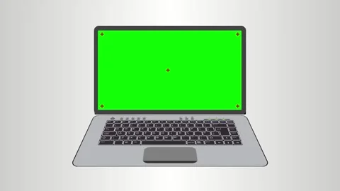 3D mockup laptop with tracking makers. green screen chroma key Stock Footage 277346063