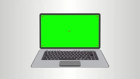 3D mockup laptop with tracking makers green screen Video stock 277346065