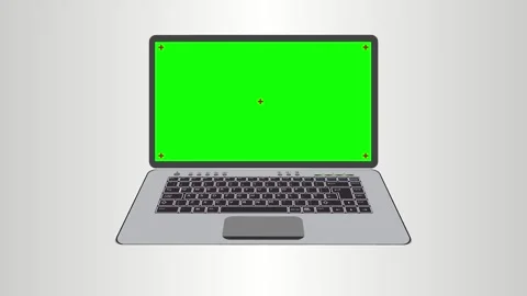 3D mockup laptop with tracking makers green screen Stock Footage 277346084
