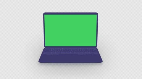 3d mockup, moving laptop with alpha channel and chroma key for editing. 4k- Loop Stock Footage 151872398