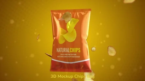 3D Mockup Potato Chips Bag Stock After Effects