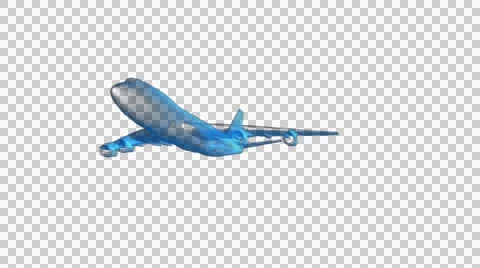 3d model airplane,  transparent, FULL HD 1920Х1080 Stock Footage 55245206