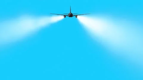 3D model of an airplane with working turbines Stock Footage 137559653