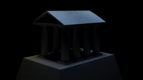3d model of ancient building with columns. Design. 3d model of antique building Ilustración de archivo
