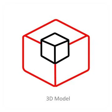 3D Model and cube icon concept Stock Illustration
