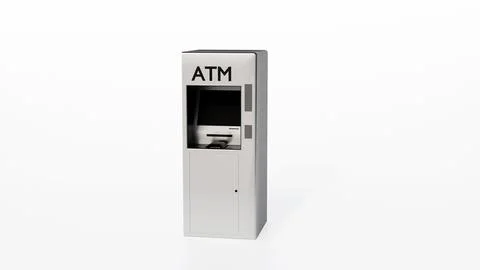 A 3D model of Automated Teller Machine or ATM. Illustrazione stock