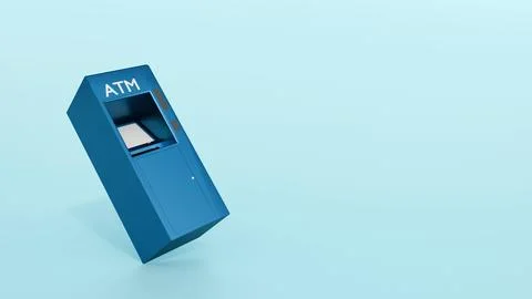 A 3D model of Automated Teller Machine or ATM. Illustrazione stock