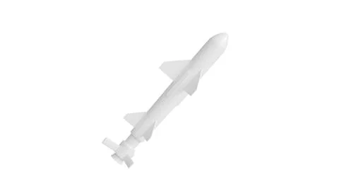 3D model of a ballistic missile on a white background, a prototype of a missi Stock Illustration