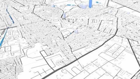 3d model Bangalore map background loop. Spinning around India city air foot.. Vidéo 242850658