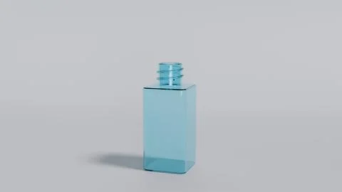 3d model of a blue empty perfume bottle without a lid on a white background.. Stock-Illustration