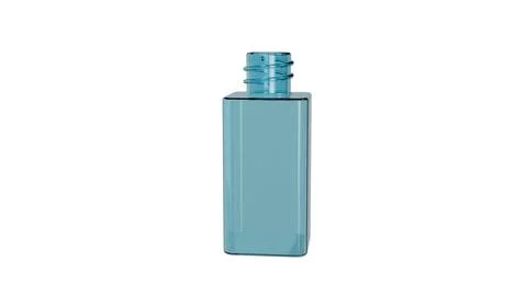 3d model of a blue empty perfume bottle without a lid on a white background.. Foto stock
