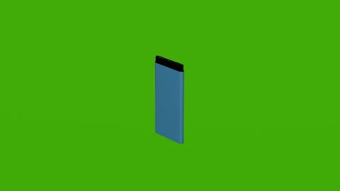 A 3D model of a blue powerbank rotates on a green screen Stock Footage 280308580