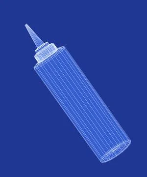 3D model of a bottle for sauce Illustrazione stock