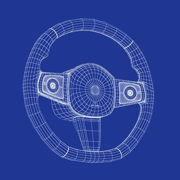 3D model of a car steering wheel Stock Illustration