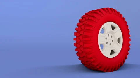 3d model of a car wheel spinning Stock Footage 154696989