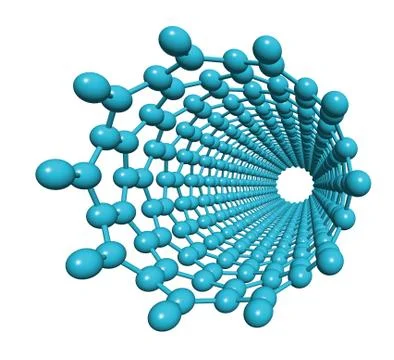 3D model of a carbon nanotube, front view Stock Illustration