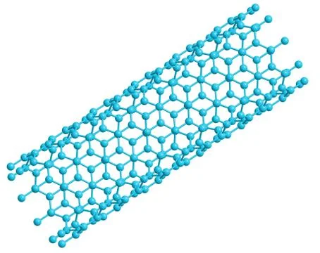 3D model of a carbon nanotube, side view Stock Illustration