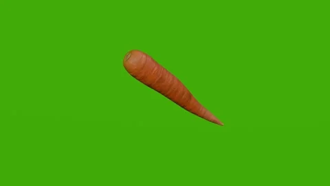 A 3D model of a carrot rotates on a green screen Stock Footage 279080538
