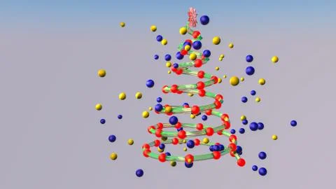 3D MODEL OF THE CHRISTMAS TREE. 3d RENDERING Stock Illustration
