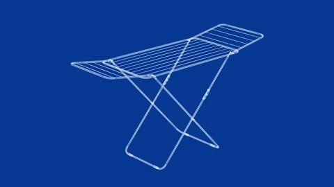 3D model of clothes drying rack Stock Footage 303225403