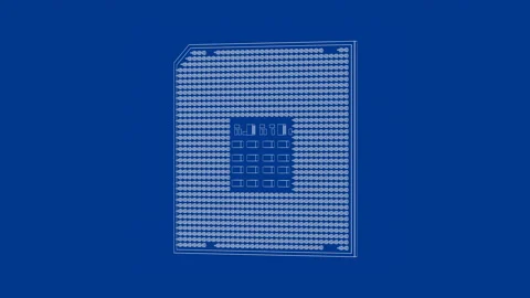 3D model of computer processor Video stock 160931219