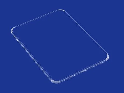 3D model of computer tablet. Stock Illustration