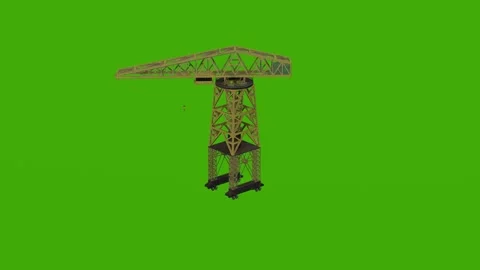 3d model of a construction crane on a green green screen Stock Footage 279077016