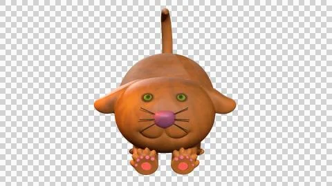 3D Model of cute brown cat Stock Illustration