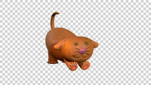 3D Model of cute brown cat Illustrazione stock