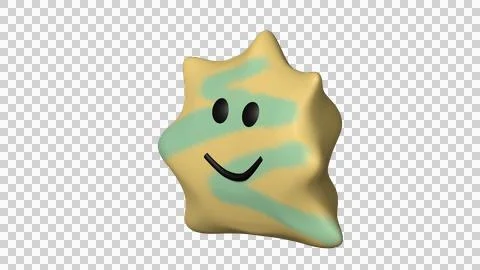 3D Model of cute character with face and smile Stock Illustration