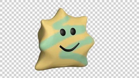 3D Model of cute character with face and smile Stock Illustration