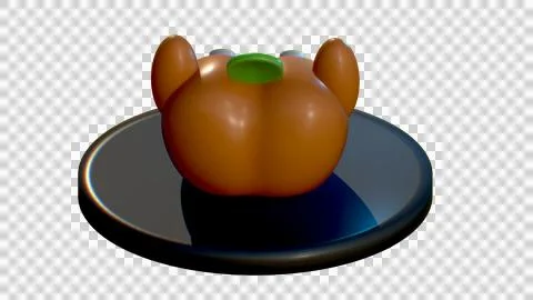 3D Model of Cute Orange Character Stock Illustration