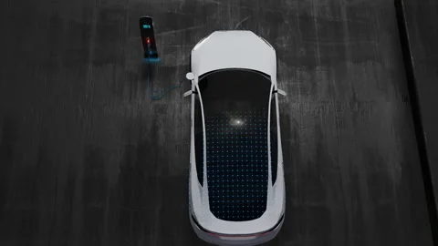 3D Model Detailed Silhouette of Autonomous Electric Car Charging Stock Footage 138631358