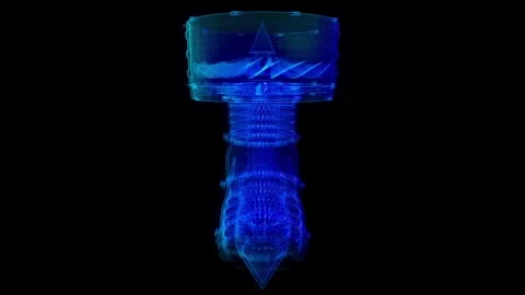 3D model detailed silhouette of generated engineering turbine. Aircraft Engine Stock Footage 265767389