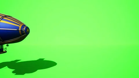 3D Model Dirigible Flying, On a Green Screen, Chroma Key, 4K (5) Stock Footage 222106209