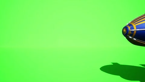 3D Model Dirigible Flying, On a Green Screen, Chroma Key, 4K (6) Stock Footage 222106292