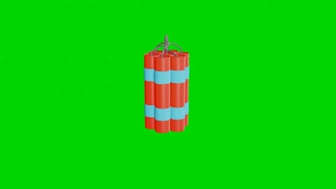 3d model of dynamite rotates 360 degrees on a green background Video stock 242240505