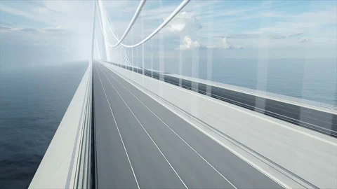 3d model of electric car on the bridge, very fast driving. Ecology concept 스톡 동영상 108520119