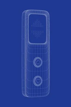 3D model of elevator call panel 3D wire-frame model of elevator buttons pa... Foto stock