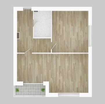 3d model of empty home apartment Stock Illustration